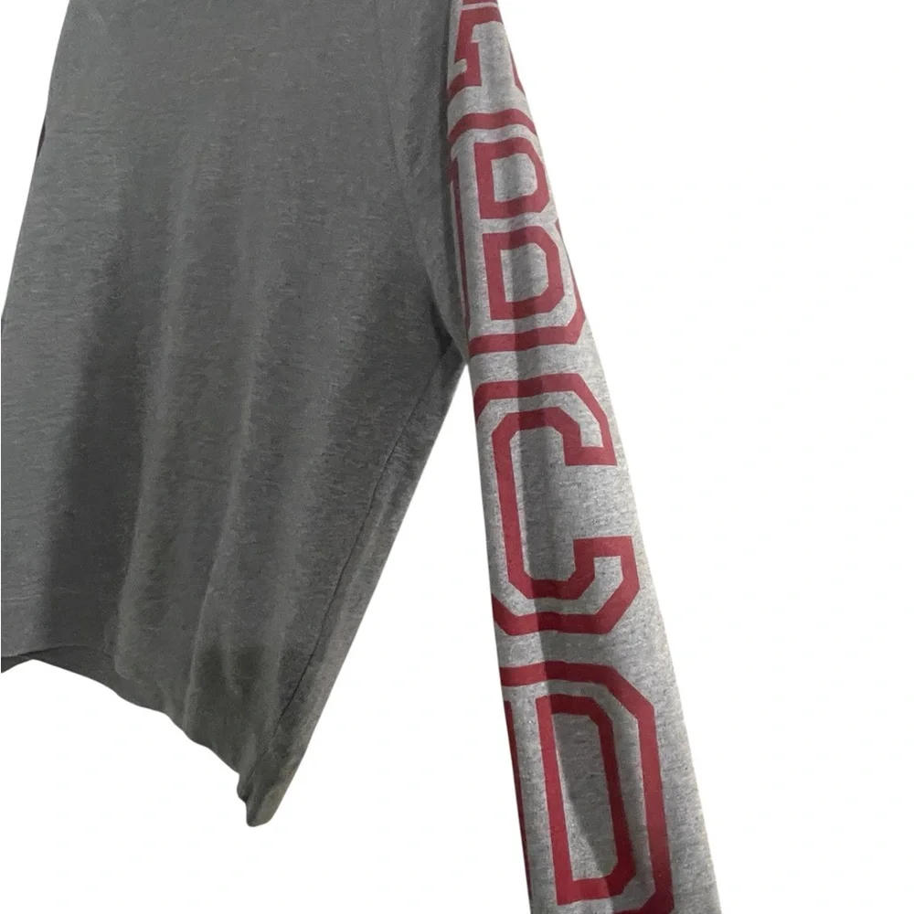 Topman Charcoal‎ Crewneck Sweatshirt with Burgundy Highlights Size Large